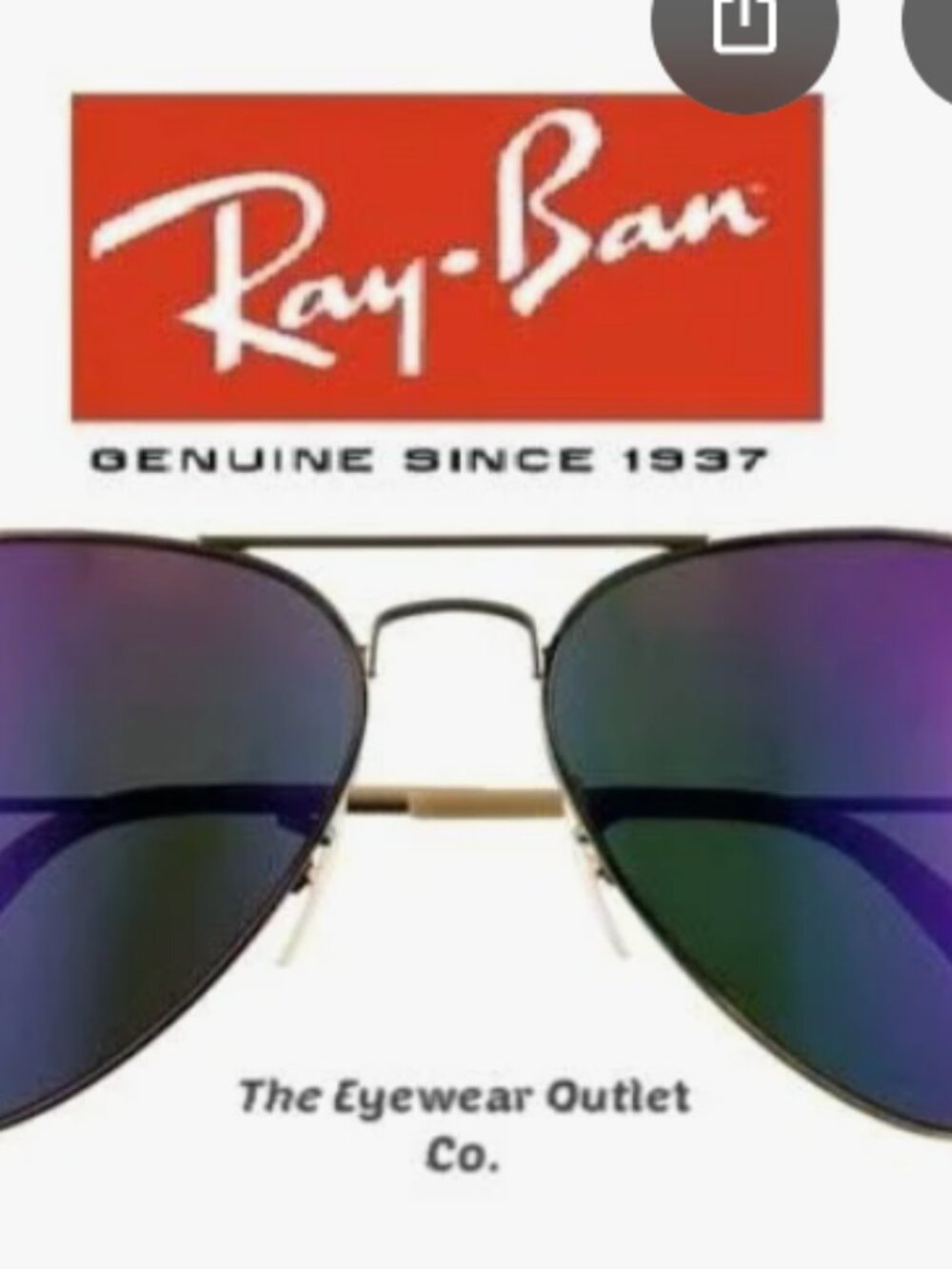 Rayban Aviator Purple Mirror Standard Sunglasses - Picture 2 of 4